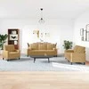Sofa Sofos komplektas su pagalvėlėmis, 3 dalių, rudas, aksomas