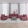 Sofa Sofos komplektas su pagalvėlėmis, 3 dalių, vyno, audinys