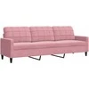 Sofa Sofos komplektas su pagalvėlėmis, 3 dalių, rožinis, aksomas