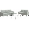 Sofa Sofos komplektas su pagalvėlėmis, 3 dalių, pilkas, aksomas