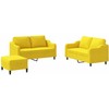 Sofa Sofos komplektas su pagalvėlėmis, 3 dalių, geltonas, audinys