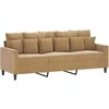 Sofa Sofos komplektas su pagalvėlėmis, 3 dalių, rudas, aksomas