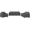 Sofa Sofos komplektas su pagalvėlėmis, 3 dalių, pilkas, audinys