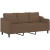 Sofa Sofos komplektas su pagalvėlėmis, 3 dalių, rudas, audinys