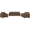 Sofa Sofos komplektas su pagalvėlėmis, 3 dalių, rudas, audinys