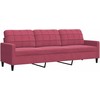 Sofa Sofos komplektas su pagalvėlėmis, 3 dalių, vyno, aksomas