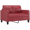 Sofa Sofos komplektas su pagalvėlėmis, 3 dalių, vyno, dirbtinė oda