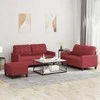 Sofa Sofos komplektas su pagalvėlėmis, 3 dalių, vyno, dirbtinė oda