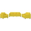 Sofa Sofos komplektas su pagalvėlėmis, 3 dalių, geltonas, audinys