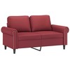 Sofa Sofos komplektas su pagalvėlėmis, 3 dalių, vyno, dirbtinė oda