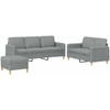 Sofa Sofos komplektas su pagalvėlėmis, 3 dalių, pilkas, audinys