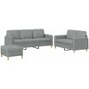 Sofa Sofos komplektas su pagalvėlėmis, 3 dalių, pilkas, audinys