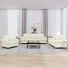 Sofa Sofos komplektas su pagalvėlėmis, 3 dalių, kreminis, aksomas
