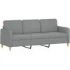 Sofa Sofos komplektas su pagalvėlėmis, 3 dalių, pilkas, audinys