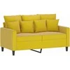 Sofa Sofos komplektas su pagalvėlėmis, 3 dalių, geltonas, aksomas