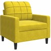 Sofa Sofos komplektas su pagalvėlėmis, 3 dalių, geltonas, aksomas