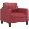 Sofa Sofos komplektas su pagalvėlėmis, 3 dalių, vyno, dirbtinė oda