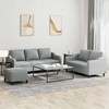Sofa Sofos komplektas su pagalvėlėmis, 3 dalių, pilkas, audinys