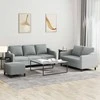 Sofa Sofos komplektas su pagalvėlėmis, 3 dalių, pilkas, audinys