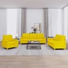 Sofa Sofos komplektas su pagalvėlėmis, 3 dalių, geltonas, audinys