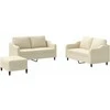 Sofa Sofos komplektas su pagalvėlėmis, 3 dalių, kreminis, audinys