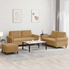 Sofa Sofos komplektas su pagalvėlėmis, 3 dalių, rudas, aksomas