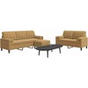 Sofa Sofos komplektas su pagalvėlėmis, 3 dalių, rudas, aksomas
