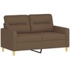 Sofa Sofos komplektas su pagalvėlėmis, 3 dalių, rudas, audinys