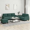 Sofa Sofos komplektas su pagalvėlėmis, 3 dalių, žalias, aksomas