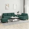 Sofa Sofos komplektas su pagalvėlėmis, 3 dalių, žalias, aksomas