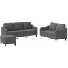 Sofa Sofos komplektas su pagalvėlėmis, 3 dalių, pilkas, audinys