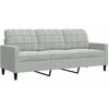 Sofa Sofos komplektas su pagalvėlėmis, 3 dalių, pilkas, aksomas