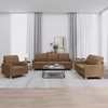 Sofa Sofos komplektas su pagalvėlėmis, 3 dalių, rudas, audinys