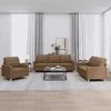 Sofa Sofos komplektas su pagalvėlėmis, 3 dalių, rudas, audinys