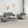 Sofa Sofos komplektas su pagalvėlėmis, 3 dalių, taupe, audinys
