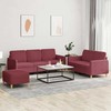 Sofa Sofos komplektas su pagalvėlėmis, 3 dalių, vyno, audinys