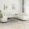 Sofa Sofos komplektas su pagalvėlėmis, 3 dalių, kreminis, aksomas
