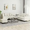 Sofa Sofos komplektas su pagalvėlėmis, 3 dalių, kreminis, aksomas