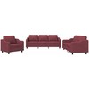 Sofa Sofos komplektas su pagalvėlėmis, 3 dalių, vyno, audinys