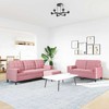 Sofa Sofos komplektas su pagalvėlėmis, 3 dalių, rožinis, aksomas