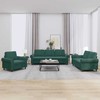 Sofa Sofos komplektas su pagalvėlėmis, 3 dalių, žalias, aksomas