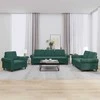 Sofa Sofos komplektas su pagalvėlėmis, 3 dalių, žalias, aksomas