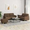 Sofa Sofos komplektas su pagalvėlėmis, 3 dalių, rudas, audinys