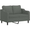 Sofa Sofos komplektas su pagalvėlėmis, 3 dalių, pilkas, audinys