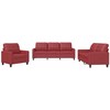 Sofa Sofos komplektas su pagalvėlėmis, 3 dalių, vyno, dirbtinė oda