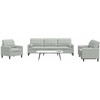 Sofa Sofos komplektas su pagalvėlėmis, 3 dalių, pilkas, aksomas