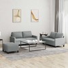 Sofa Sofos komplektas su pagalvėlėmis, 3 dalių, pilkas, audinys