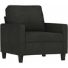 Sofa Sofos komplektas su pagalvėlėmis, 3 dalių, juodas, audinys