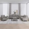 Sofa Sofos komplektas su pagalvėlėmis, 3 dalių, taupe, audinys