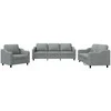 Sofa Sofos komplektas su pagalvėlėmis, 3 dalių, pilkas, audinys